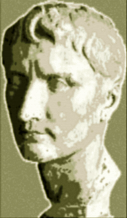 Den romerske kejser Augustus (63 f.Kr. - 14. e.Kr.), som har lagt navn til måneden august.