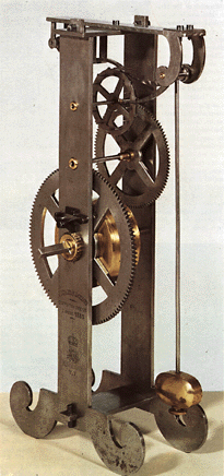 Model af Galileis pendulur konstrueret efter  hans egne skitser.