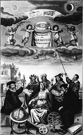 Harmonia, som symboliserer den antagede harmoni mellem mikro- og makrokosmos.