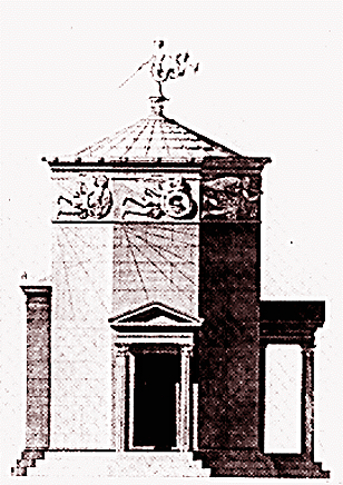 Rekonstruktion af Vindenes Tårn i Athen. 