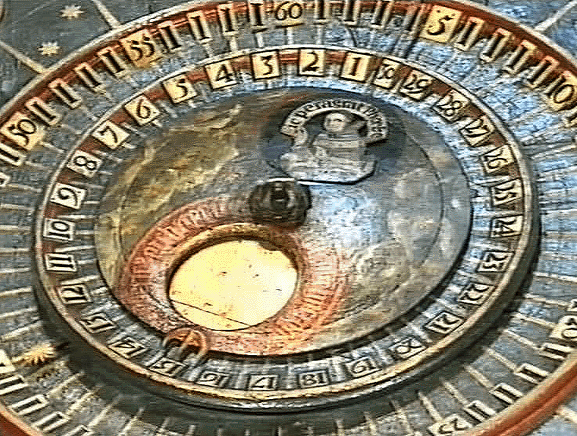 Urskive fra det berømte middelalderur i domkirken i Wells.