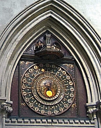 Middelalderuret iWells domkirke i Syd-England.