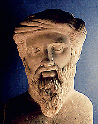 Klassisk skulptur af Pythagoras. 